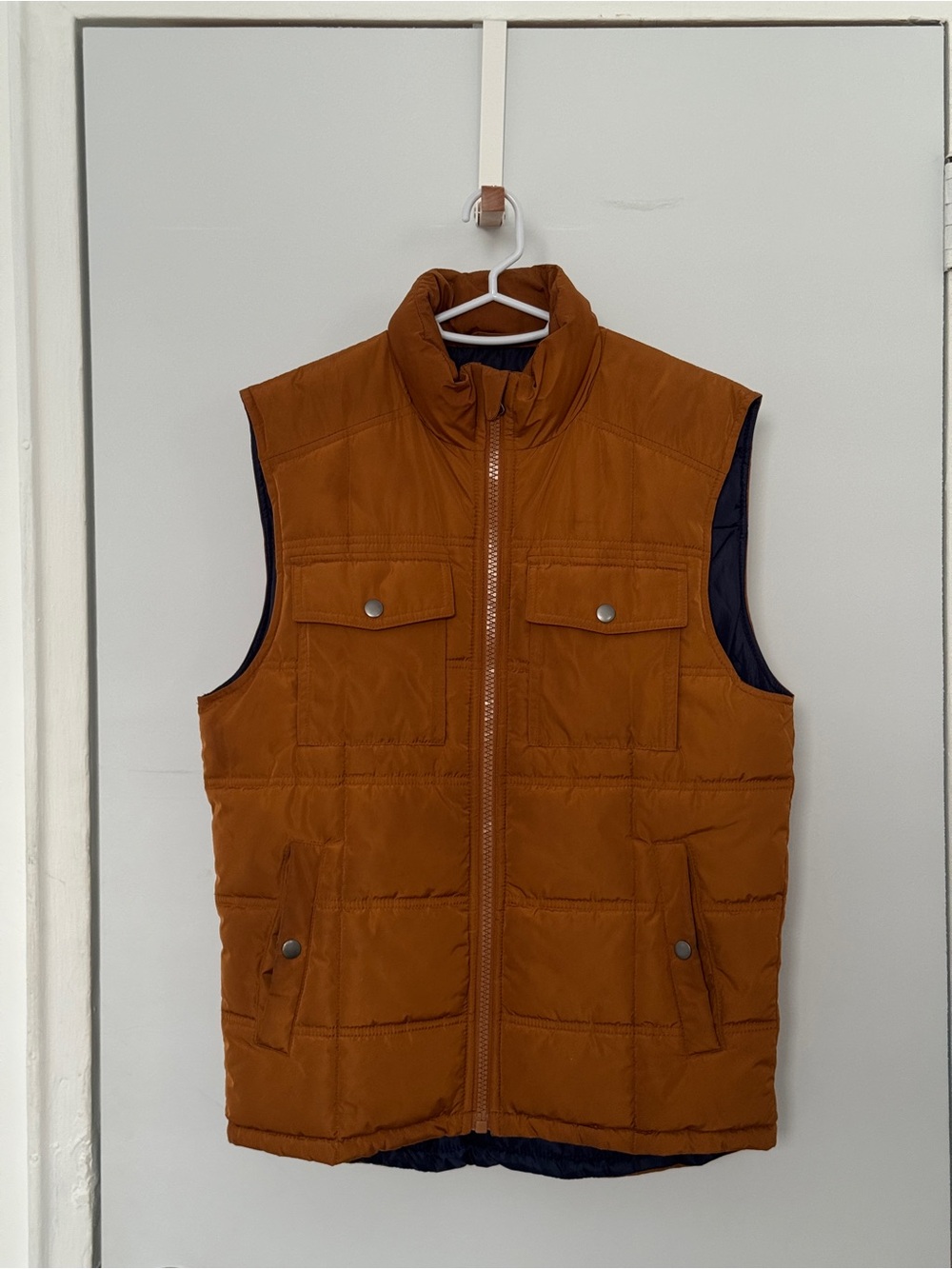Goodfellow & Co Men’s Quilted Puffer Vest, Camel/Rust, Size S